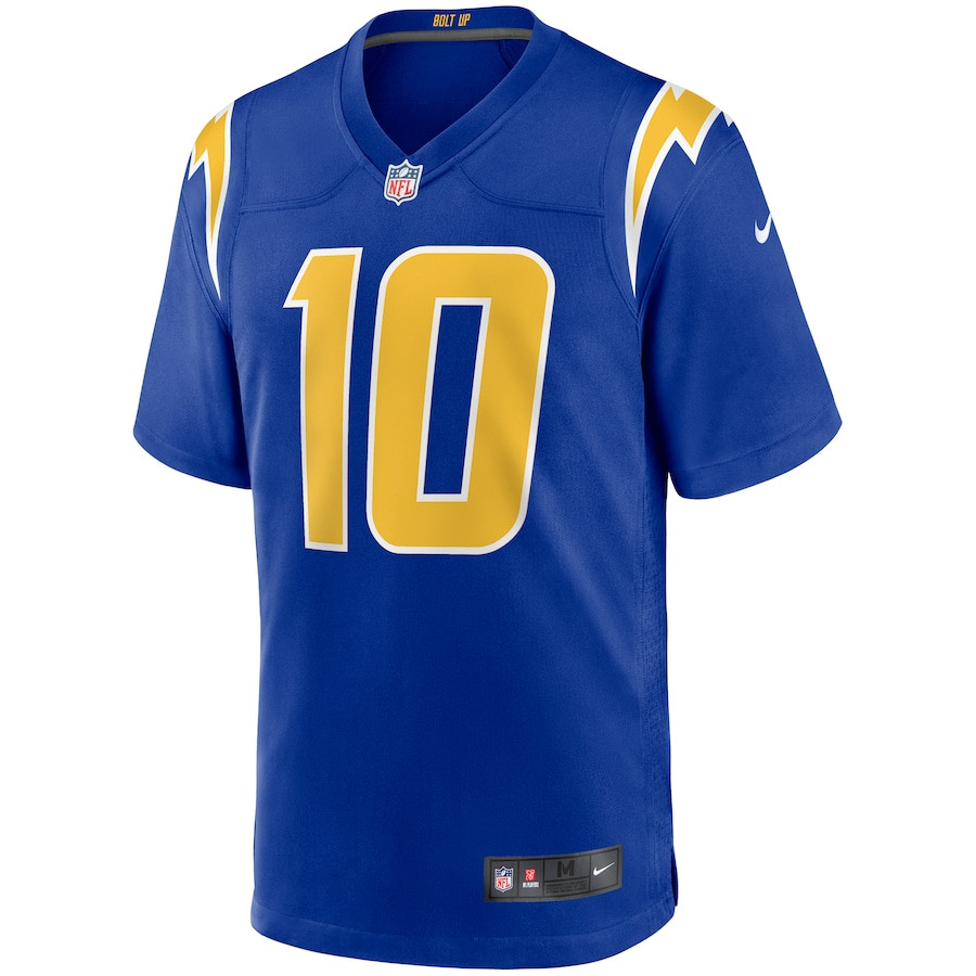 Justin Herbert 10 Los Angeles Chargers 2nd Alternate Game Jersey - Royal