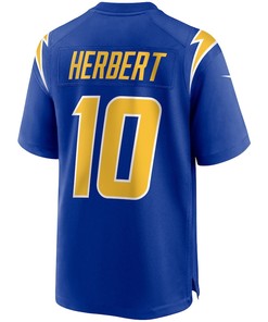 Justin Herbert 10 Los Angeles Chargers 2nd Alternate Game Jersey - Royal