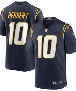 Justin Herbert 10 Los Angeles Chargers Alternate Game Jersey - Navy