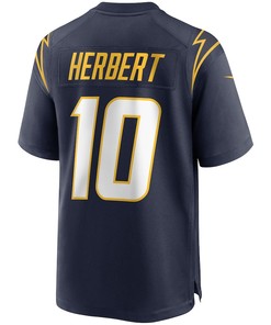 Justin Herbert 10 Los Angeles Chargers Alternate Game Jersey - Navy