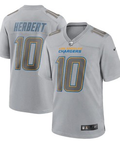 Justin Herbert 10 Los Angeles Chargers Atmosphere Fashion Game Jersey - Gray
