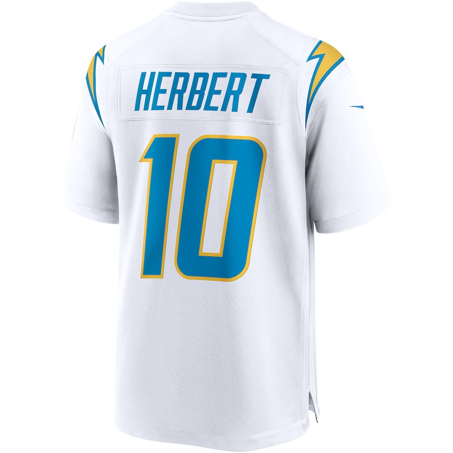 Justin Herbert 10 Los Angeles Chargers Game Jersey - White