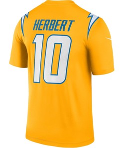 Justin Herbert 10 Los Angeles Chargers Inverted Legend Jersey - Gold