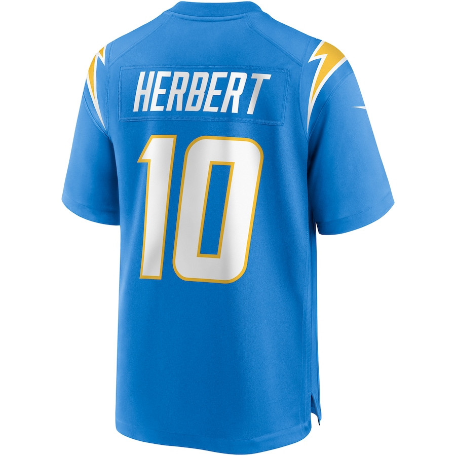 Justin Herbert 10 Los Angeles Chargers Player Game Jersey - Powder Blue