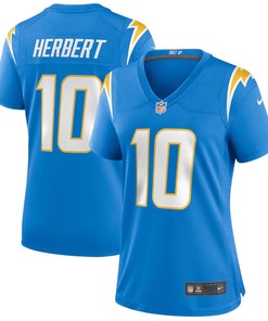 Justin Herbert 10 Los Angeles Chargers Women's Alternate Game Jersey - Navy