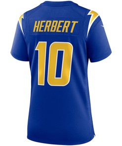 Justin Herbert 10 Los Angeles Chargers Women's Game Jersey - Royal