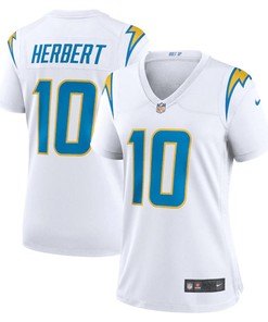 Justin Herbert 10 Los Angeles Chargers Women's Game Jersey - White