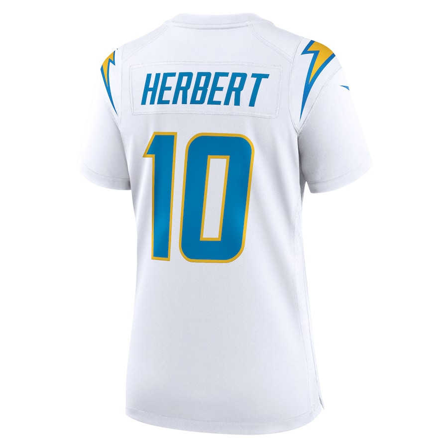 Justin Herbert 10 Los Angeles Chargers Women's Game Jersey - White