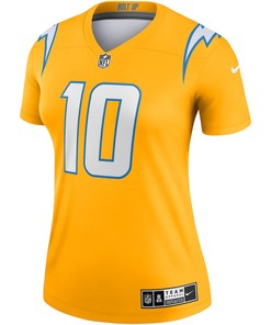Justin Herbert 10 Los Angeles Chargers Women's Inverted Legend Jersey - Gold