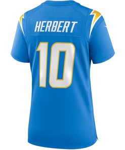 Justin Herbert 10 Los Angeles Chargers Women's Player Game Jersey - Powder Blue