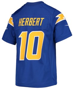 Justin Herbert 10 Los Angeles Chargers Youth Game Jersey - Royal