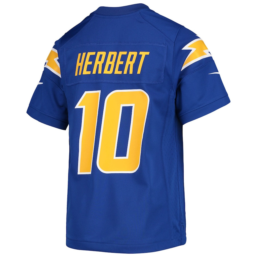 Justin Herbert 10 Los Angeles Chargers Youth Game Jersey - Royal