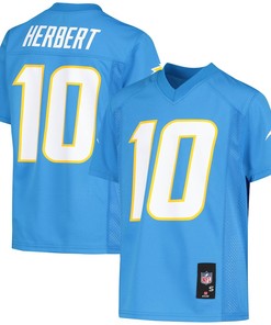 Justin Herbert 10 Los Angeles Chargers Youth Player Jersey - Powder Blue