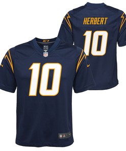 Justin Herbert 10 Los Angeles Chargers Youth Team Game Alternate Jersey - Navy