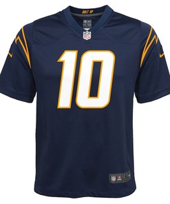 Justin Herbert 10 Los Angeles Chargers Youth Team Game Alternate Jersey - Navy