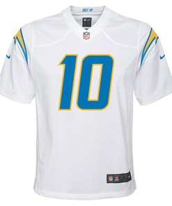 Justin Herbert 10 Los Angeles Chargers Youth Team Game Jersey - White