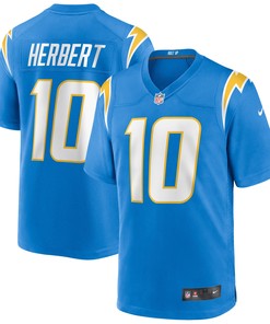 Justin Herbert Los Angeles Chargers Player Game Jersey - Powder Blue Nfl