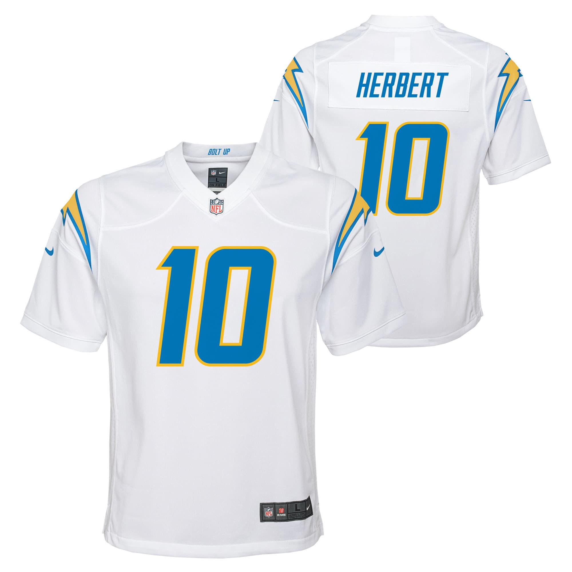 Justin Herbert Los Angeles Chargers Team Game Jersey White Nfl