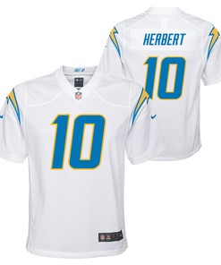 Justin Herbert Los Angeles Chargers Team Game Jersey White Nfl