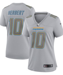 Justin Herbert Los Angeles Chargers Womens Atmosphere Fashion Game Jersey - Gray Nfl