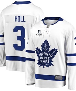 Justin Holl 3 Toronto Maple Leafs Stanley Cup 2023 Playoffs Patch Away Breakaway Men Jersey - White