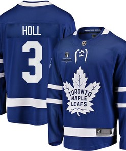 Justin Holl 3 Toronto Maple Leafs Stanley Cup 2023 Playoffs Patch Home Breakaway Men Jersey - Blue