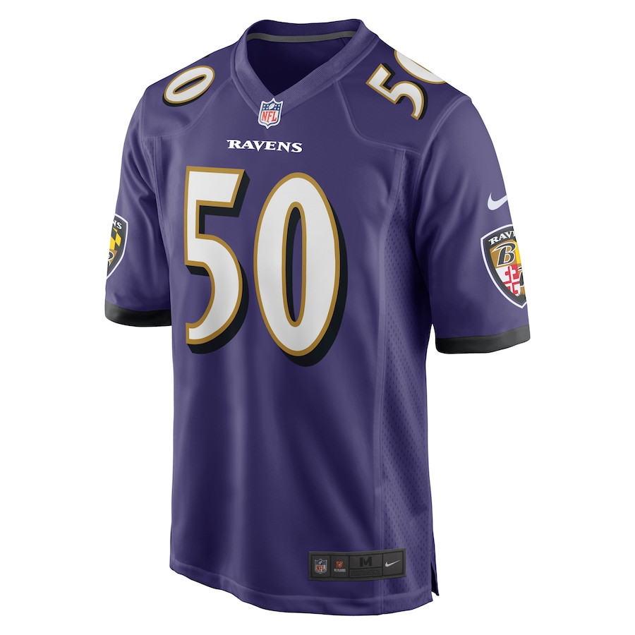 Justin Houston 50 Baltimore Ravens Game Jersey - Purple