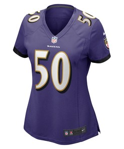 Justin Houston 50 Baltimore Ravens Women's Game Jersey - Purple