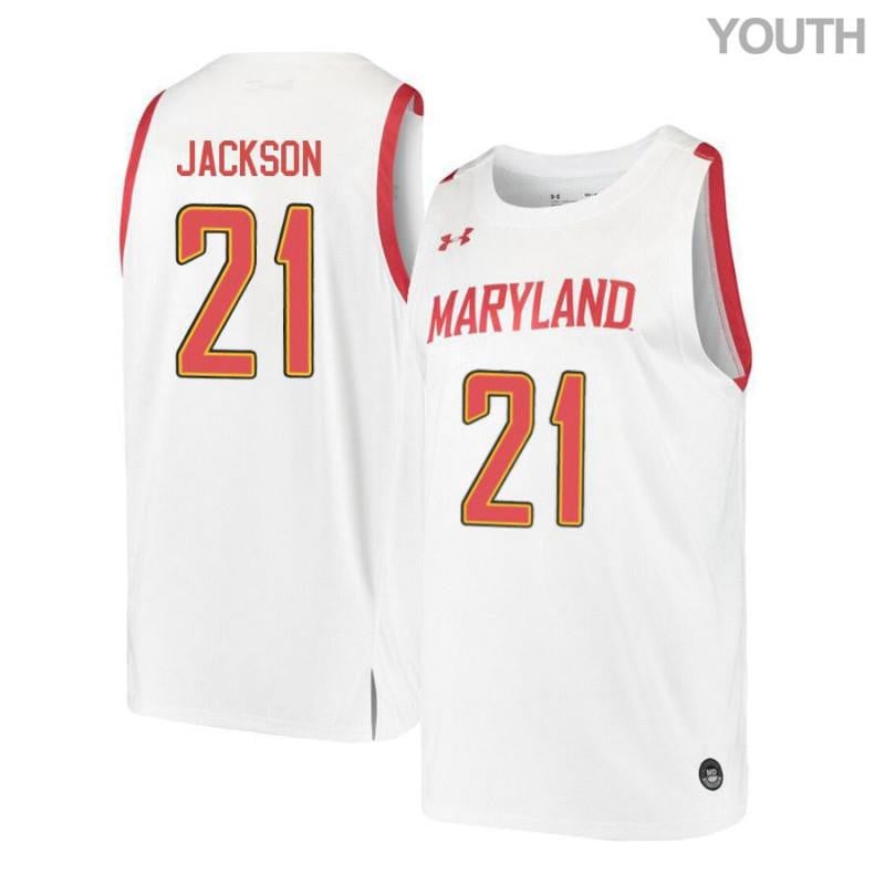 Justin Jackson 21 Maryland Terrapins Retro Basketball Youth Jersey - White