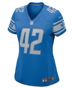 Justin Jackson 42 Detroit Lions Women's Player Game Jersey - Blue