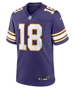Justin Jefferson 18 Minnesota Vikings Classic Game Men Jersey - Purple