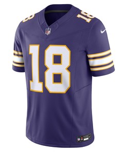 Justin Jefferson 18 Minnesota Vikings Classic Vapor F.U.S.E. Limited Men Jersey - Purple