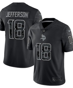 Justin Jefferson 18 Minnesota Vikings RFLCTV Limited Jersey - Black