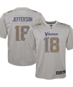 Justin Jefferson 18 Minnesota Vikings Youth Atmosphere Game Jersey - Gray