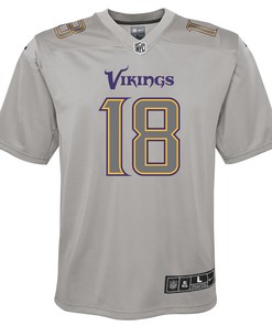 Justin Jefferson 18 Minnesota Vikings Youth Atmosphere Game Jersey - Gray