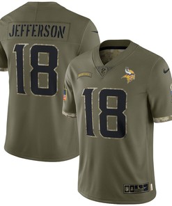 Justin Jefferson Minnesota Vikings 2022 Salute To Service Limited Jersey - Olive