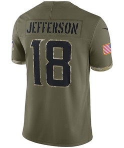 Justin Jefferson Minnesota Vikings 2022 Salute To Service Limited Jersey - Olive