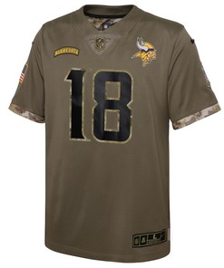 Justin Jefferson Minnesota Vikings 2022 Salute To Service Player Limited Jersey - Olive