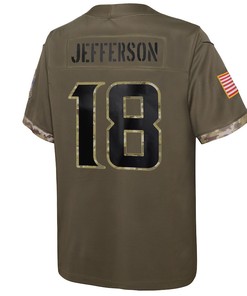 Justin Jefferson Minnesota Vikings 2022 Salute To Service Player Limited Jersey - Olive