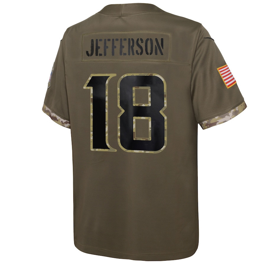 Justin Jefferson Minnesota Vikings 2022 Salute To Service Player Limited Jersey - Olive