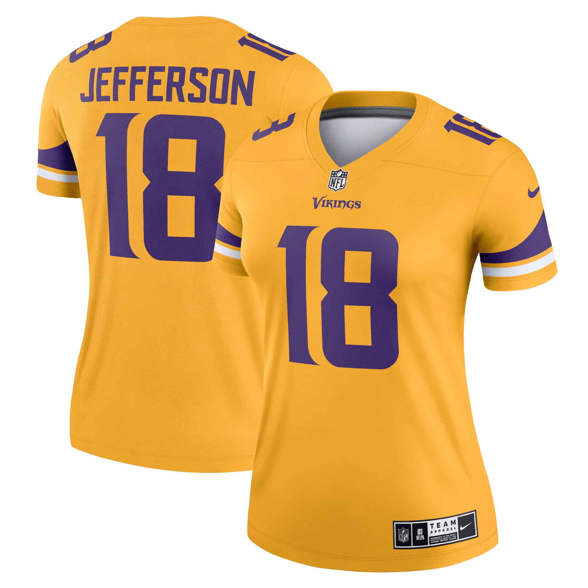 Justin Jefferson Minnesota Vikings Womens Inverted Legend Jersey - Gold Nfl