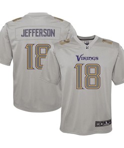 Justin Jefferson Minnesota Vikings Youth Atmosphere Game Jersey - Gray