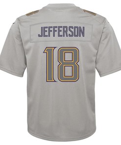 Justin Jefferson Minnesota Vikings Youth Atmosphere Game Jersey - Gray