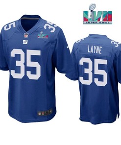 Justin Layne 35 New York Giants Super Bowl LVII Super Bowl LVII Royal Men Game Jersey