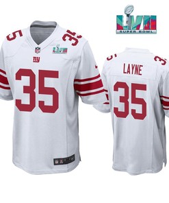Justin Layne 35 New York Giants Super Bowl LVII Super Bowl LVII White Men Game Jersey