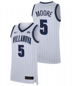 Justin Moore 5 White Villanova Wildcats 2023 Home College Basketball Jersey