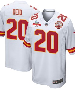 Justin Reid 20 Kansas City Chiefs Super Bowl LVII Champions 3 Stars Men Game Jersey - White