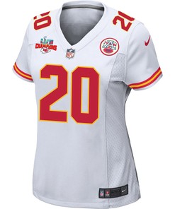 Justin Reid 20 Kansas City Chiefs Super Bowl LVII Champions 3 Stars Women Game Jersey - White