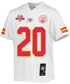 Justin Reid 20 Kansas City Chiefs Super Bowl LVII Champions 3 Stars Youth Game Jersey - White