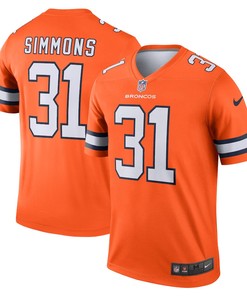 Justin Simmons 31 Denver Broncos Alternate Legend Jersey - Orange